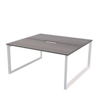 Аргентум НТМП.О.Б2-120 (Лиственница/Белый) Бенч двойной на 2 рабочих места, О-опорах, на металлокаркасе