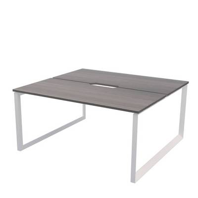 Аргентум НТМП.О.Б2-160 (Лиственница/Белый) Бенч двойной на 2 рабочих места, О-опорах, на металлокаркасе