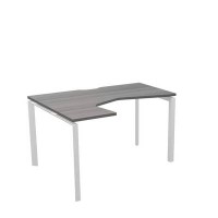 Аргентум НТМП.П-040.ЛВ (Лиственница/Белый) Стол эргономичный, левый, на П-опорах, на металлокаркасе