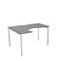 Аргентум НТМП.П-040.ЛВ (Лиственница/Белый) Стол эргономичный, левый, на П-опорах, на металлокаркасе