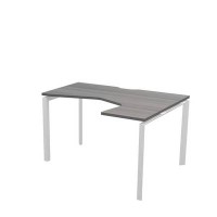 Аргентум НТМП.П-060.ПР (Лиственница/Белый) Стол эргономичный, правый, на П-опорах, на металлокаркасе