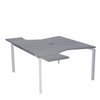 Аргентум НТМП.П.Б2-060 (Лиственница/Белый) Бенч эргономичный на 2 рабочих места, на П-опорах, на металлокаркасе