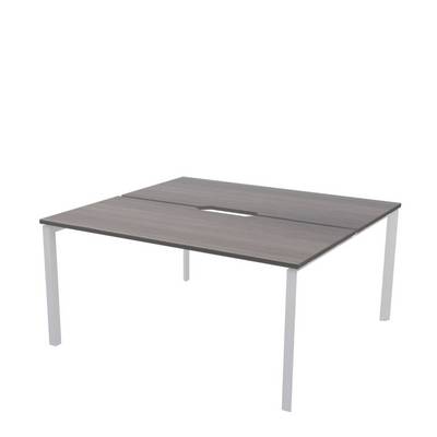 Аргентум НТМП.П.Б2-180 (Лиственница/Белый) Бенч двойной на 2 рабочих места, на П-опорах, на металлокаркасе