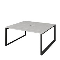 Аргентум НТМП.О.Б2-200 (Сосна Винтер/Антрацит) Бенч двойной на 2 рабочих места, О-опорах, на металлокаркасе