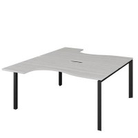 Аргентум НТМП.П.Б2-060 (Сосна Винтер/Антрацит) Бенч эргономичный на 2 рабочих места, на П-опорах, на металлокаркасе