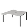 Аргентум НТМП.П.Б2-060 (Сосна Винтер/Антрацит) Бенч эргономичный на 2 рабочих места, на П-опорах, на металлокаркасе