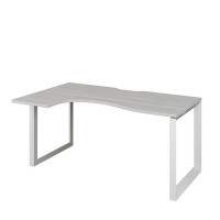Аргентум НТМП.О-060.ЛВ (Сосна Винтер/Белый) Стол эргономичный, левый, на О-опорах, на металлокаркасе