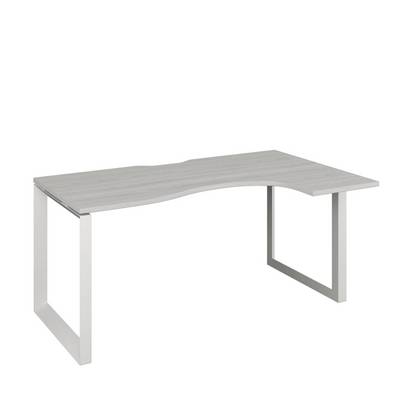 Аргентум НТМП.О-060.ПР (Сосна Винтер/Белый) Стол эргономичный, правый, на О-опорах, на металлокаркасе