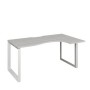 Аргентум НТМП.О-060.ПР (Сосна Винтер/Белый) Стол эргономичный, правый, на О-опорах, на металлокаркасе