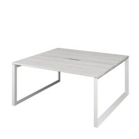 Аргентум НТМП.О.Б2-180 (Сосна Винтер/Белый) Бенч двойной на 2 рабочих места, О-опорах, на металлокаркасе