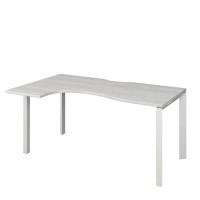 Аргентум НТМП.П-040.ЛВ (Сосна Винтер/Белый) Стол эргономичный, левый, на П-опорах, на металлокаркасе