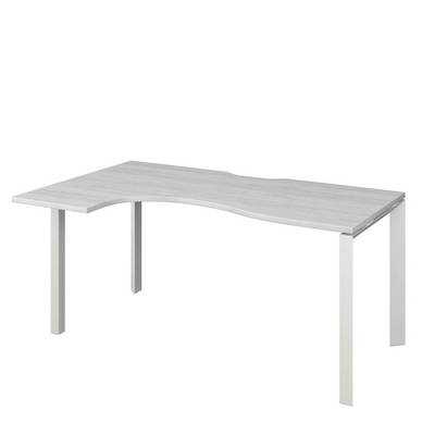 Аргентум НТМП.П-040.ЛВ (Сосна Винтер/Белый) Стол эргономичный, левый, на П-опорах, на металлокаркасе