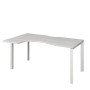 Аргентум НТМП.П-040.ЛВ (Сосна Винтер/Белый) Стол эргономичный, левый, на П-опорах, на металлокаркасе