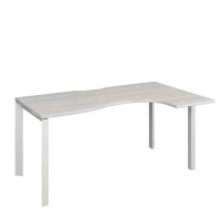 Аргентум НТМП.П-040.ПР (Сосна Винтер/Белый) Стол эргономичный, правый, на П-опорах, на металлокаркасе