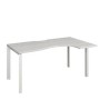 Аргентум НТМП.П-060.ПР (Сосна Винтер/Белый) Стол эргономичный, правый, на П-опорах, на металлокаркасе