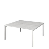 Аргентум НТМП.П.Б2-180 (Сосна Винтер/Белый) Бенч двойной на 2 рабочих места, на П-опорах, на металлокаркасе