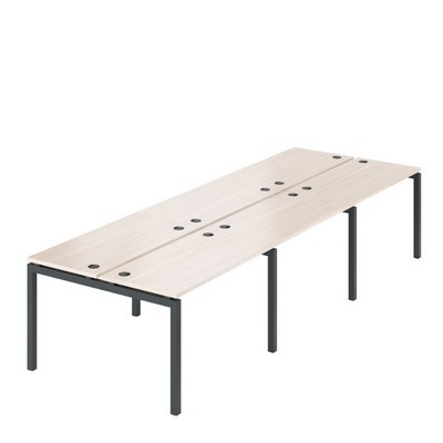 Арго АМБ-005.60-6 (Ясень шимо/Антрацит) Бенч двойной на 6рм