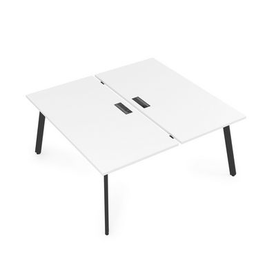 Arredo 10БД.285 (Белый премиум/Черный) Стол системы Бенч, сдвоенный, на 2 рабочих места