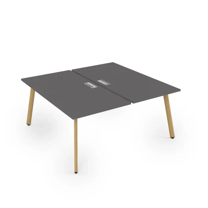 Стол системы Бенч 10БД.274 в отделке Graphit/Iron wood, 1600х1435х750 мм