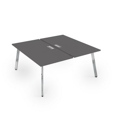 Arredo 10БД.264 (Graphit/Металл глянец) Стол системы Бенч, сдвоенный, на 2 рабочих места
