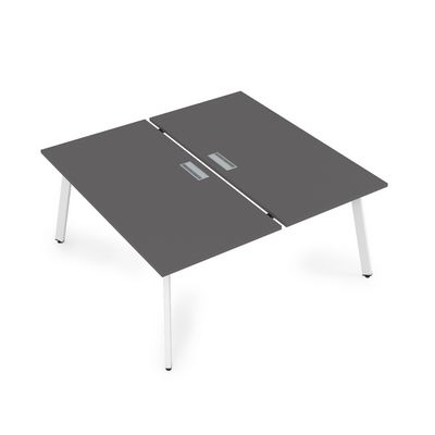 Arredo 10БД.284 (Graphit/Белый) Стол системы Бенч, сдвоенный, на 2 рабочих места