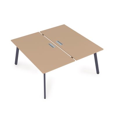 Arredo 10БД.264 (Mokko/Графит) Стол системы Бенч, сдвоенный, на 2 рабочих места