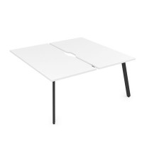 Arredo 10БДКВ.264 (Белый премиум/Черный) Стол системы БЕНЧ, сдвоенный, на 2 рабочих места - конечный