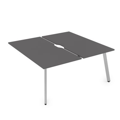 Arredo 10БДКВ.264 (Graphit/Алюминий матовый) Стол системы БЕНЧ, сдвоенный, на 2 рабочих места - конечный