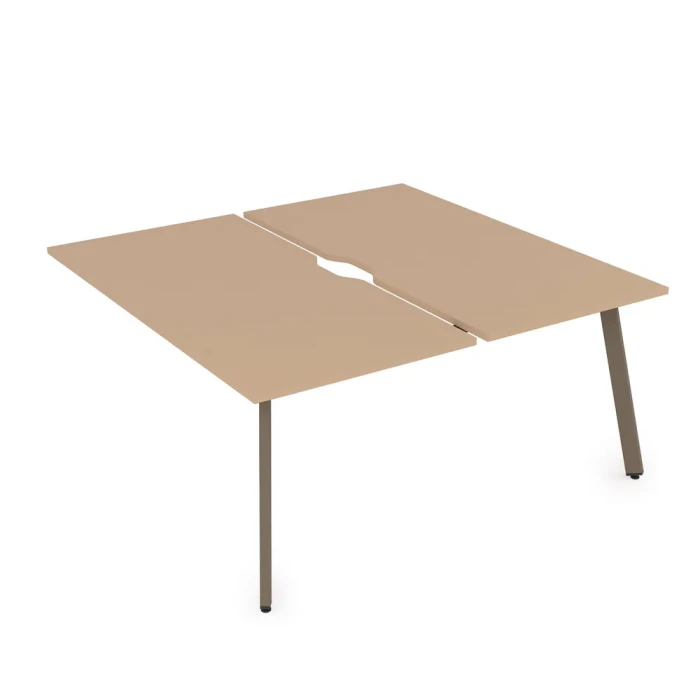 Бенч-стол 10БДКВ.279 в отделке Mokko/Tabaco, 1400х1435х750 мм