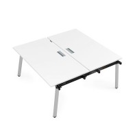 Arredo 10БДН.264 (Белый премиум/Алюминий матовый) Стол системы Бенч, сдвоенный, на 2 рабочих места - начальный