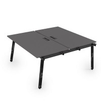 Arredo 10БДН.264 (Graphit/Черный глянец) Стол системы Бенч, сдвоенный, на 2 рабочих места - начальный