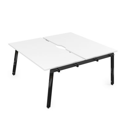 Arredo 10БДНВ.268 (Белый премиум/Черный глянец) Стол системы БЕНЧ, сдвоенный, на 2 рабочих места - начальный
