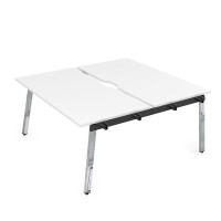 Arredo 10БДНВ.268 (Белый премиум/Металл глянец) Стол системы БЕНЧ, сдвоенный, на 2 рабочих места - начальный