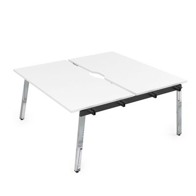 Arredo 10БДНВ.268 (Белый премиум/Металл глянец) Стол системы БЕНЧ, сдвоенный, на 2 рабочих места - начальный