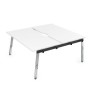 Arredo 10БДНВ.268 (Белый премиум/Металл глянец) Стол системы БЕНЧ, сдвоенный, на 2 рабочих места - начальный