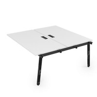 Arredo 10БДС.289 (Белый премиум/Черный глянец) Стол системы Бенч, сдвоенный, на 2 рабочих места - средний