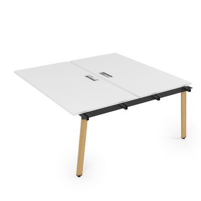 Arredo 10БДС.289 (Белый премиум/Iron wood) Стол системы Бенч, сдвоенный, на 2 рабочих места - средний