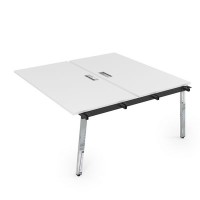 Arredo 10БДС.289 (Белый премиум/Металл глянец) Стол системы Бенч, сдвоенный, на 2 рабочих места - средний
