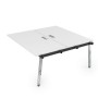 Arredo 10БДС.284 (Белый премиум/Металл глянец) Стол системы Бенч, сдвоенный, на 2 рабочих места - средний
