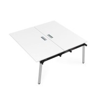 Arredo 10БДС.289 (Белый премиум/Алюминий матовый) Стол системы Бенч, сдвоенный, на 2 рабочих места - средний