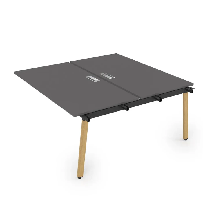 Стол системы Бенч 10БДС.264 в отделке Graphit/Iron wood, 1600х1235х750 мм