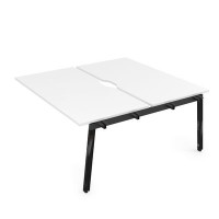 Arredo 10БДСВ.289 (Белый премиум/Черный глянец) Стол системы БЕНЧ, сдвоенный, на 2 рабочих места - средний