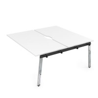 Arredo 10БДСВ.289 (Белый премиум/Металл глянец) Стол системы БЕНЧ, сдвоенный, на 2 рабочих места - средний