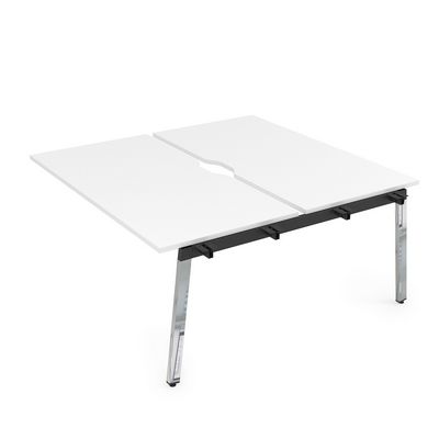Arredo 10БДСВ.284 (Белый премиум/Металл глянец) Стол системы БЕНЧ, сдвоенный, на 2 рабочих места - средний