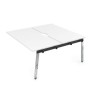 Arredo 10БДСВ.284 (Белый премиум/Металл глянец) Стол системы БЕНЧ, сдвоенный, на 2 рабочих места - средний