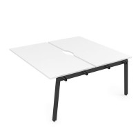 Arredo 10БДСВ.289 (Белый премиум/Черный) Стол системы БЕНЧ, сдвоенный, на 2 рабочих места - средний