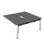 Arredo 10БДСВ.285 (Graphit/Металл глянец) Стол системы БЕНЧ, сдвоенный, на 2 рабочих места - средний