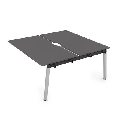 Arredo 10БДСВ.285 (Graphit/Алюминий матовый) Стол системы БЕНЧ, сдвоенный, на 2 рабочих места - средний