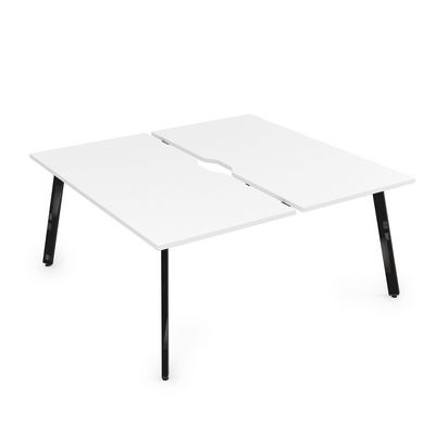 Arredo 10БДВ.264 (Белый премиум/Черный глянец) Стол системы БЕНЧ, сдвоенный, на 2 рабочих места