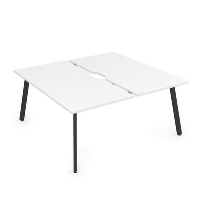 Arredo 10БДВ.264 (Белый премиум/Черный) Стол системы БЕНЧ, сдвоенный, на 2 рабочих места